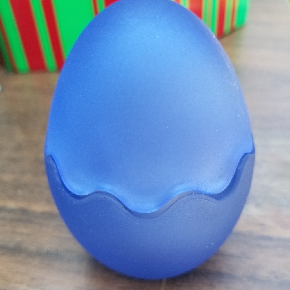 Tealight glass blue egg